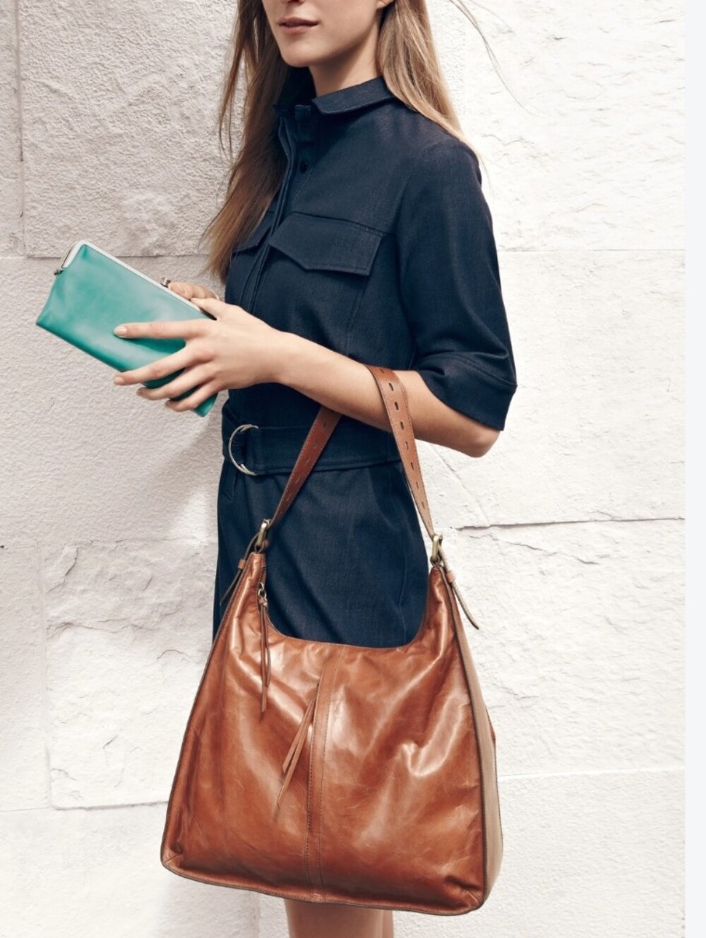 HOBO The Original Marley Cognac Leather Hobo Shoulder Bag